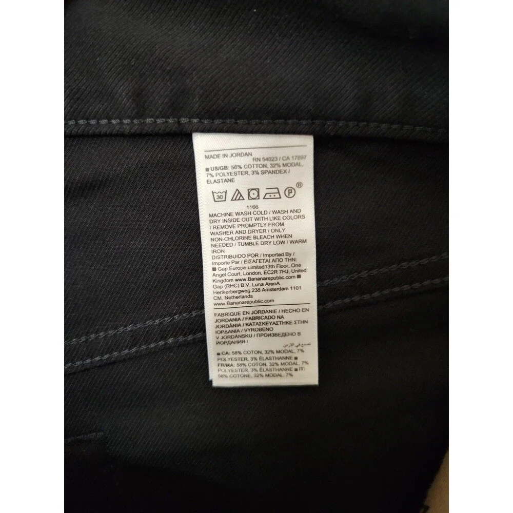 Banana Republic Slim Traveler Pants Mens 32x30 Black Stretch